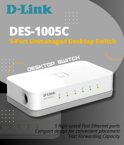 D-Link DES-1005C 5-Port Unmanaged Desktop Switch