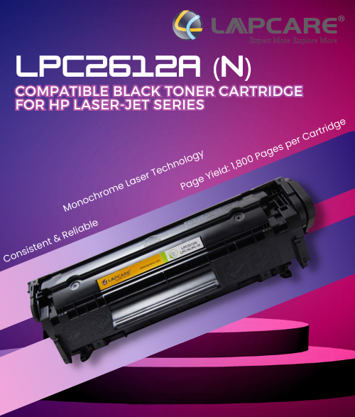 Lapcare LPC2612A (N) Compatible Black Toner Cartridge for Hp Laser-Jet Series