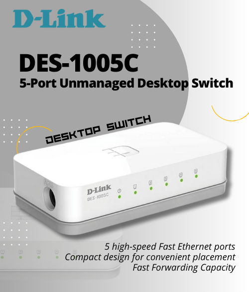 D-Link DGS-1005A 5-Port Gigabit Unmanaged Desktop Switch