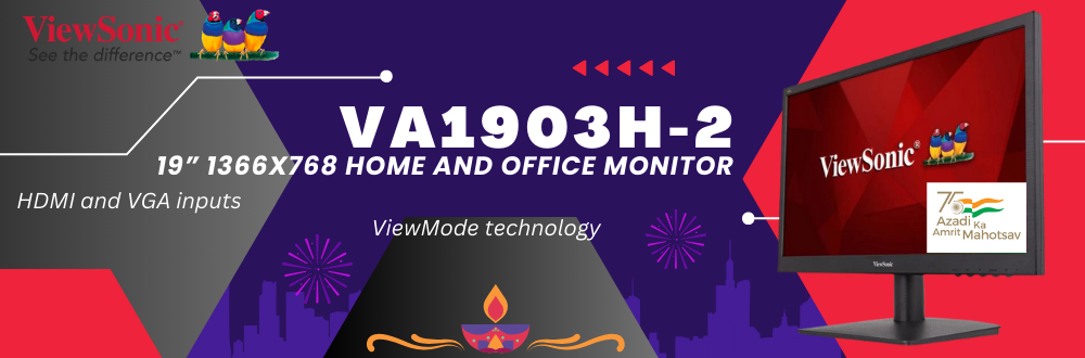 ViewSonic VA1903H-2 19” 1366×768 Home and Office Monitor