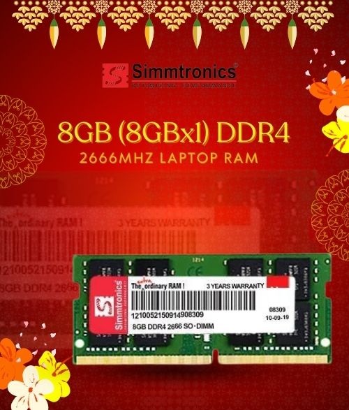 Simmtronics 8GB (8GBx1) DDR4 2666MHz Laptop RAM