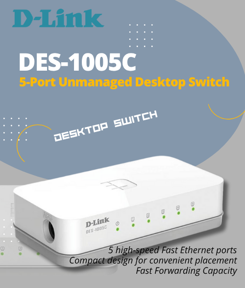 D-Link DES-1005C 5-Port Unmanaged Desktop Switch