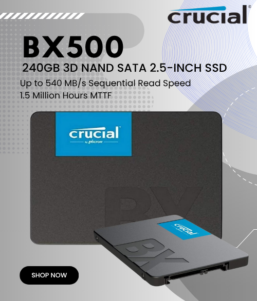 Crucial BX500 240GB 3D NAND SATA 2.5-inch SSD