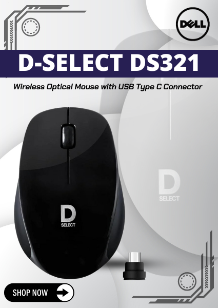 Dell D-SELECT DS321 Wireless Optical Mouse with USB Type C Connector