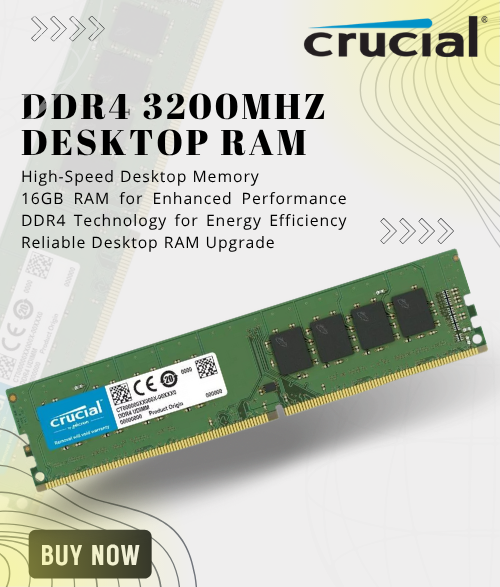 Crucial 8GB (8GBx1) DDR4 3200MHz Desktop RAM