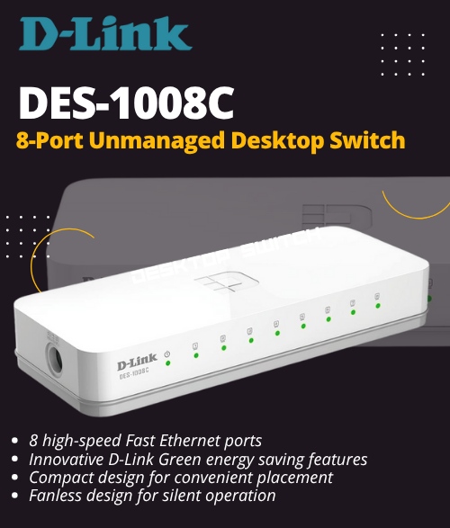 D-Link DES-1008C 8-Port Unmanaged Desktop Switch