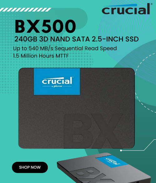 Crucial BX500 500GB SATA 2.5-inch Internal SSD