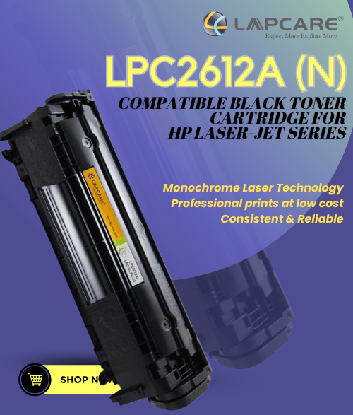 Lapcare LPC2612A (N) Compatible Black Toner Cartridge for Hp Laser-Jet Series