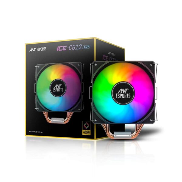 Ant Esports ICE-C612 V2 Rainbow ARGB CPU Air Cooler