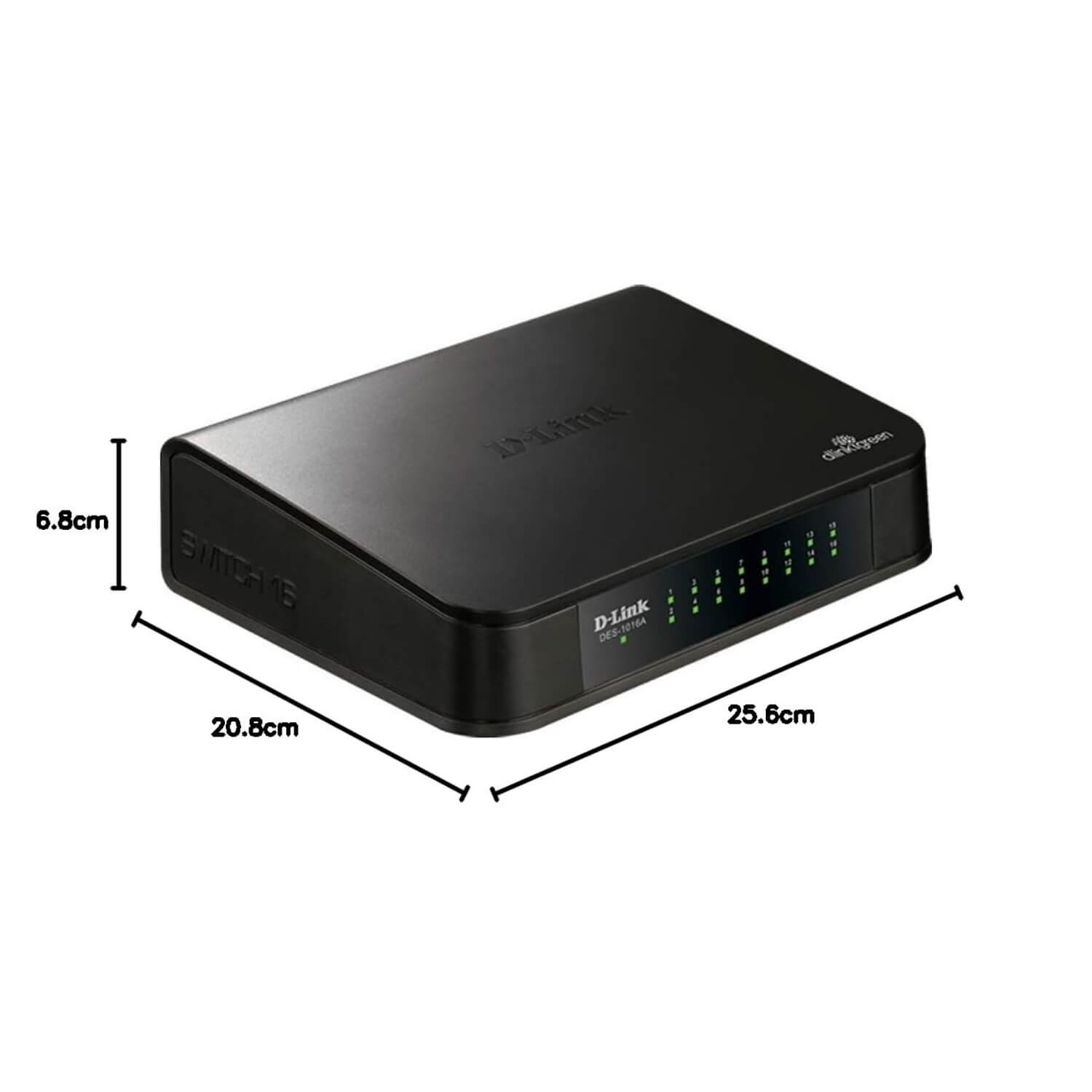 NP_SWT16PORT_UNMAGD_DES-1016A-4 D-Link DES-1016A 16 Port 10/100 Mbps Unmanaged Fast Ethernet Switch