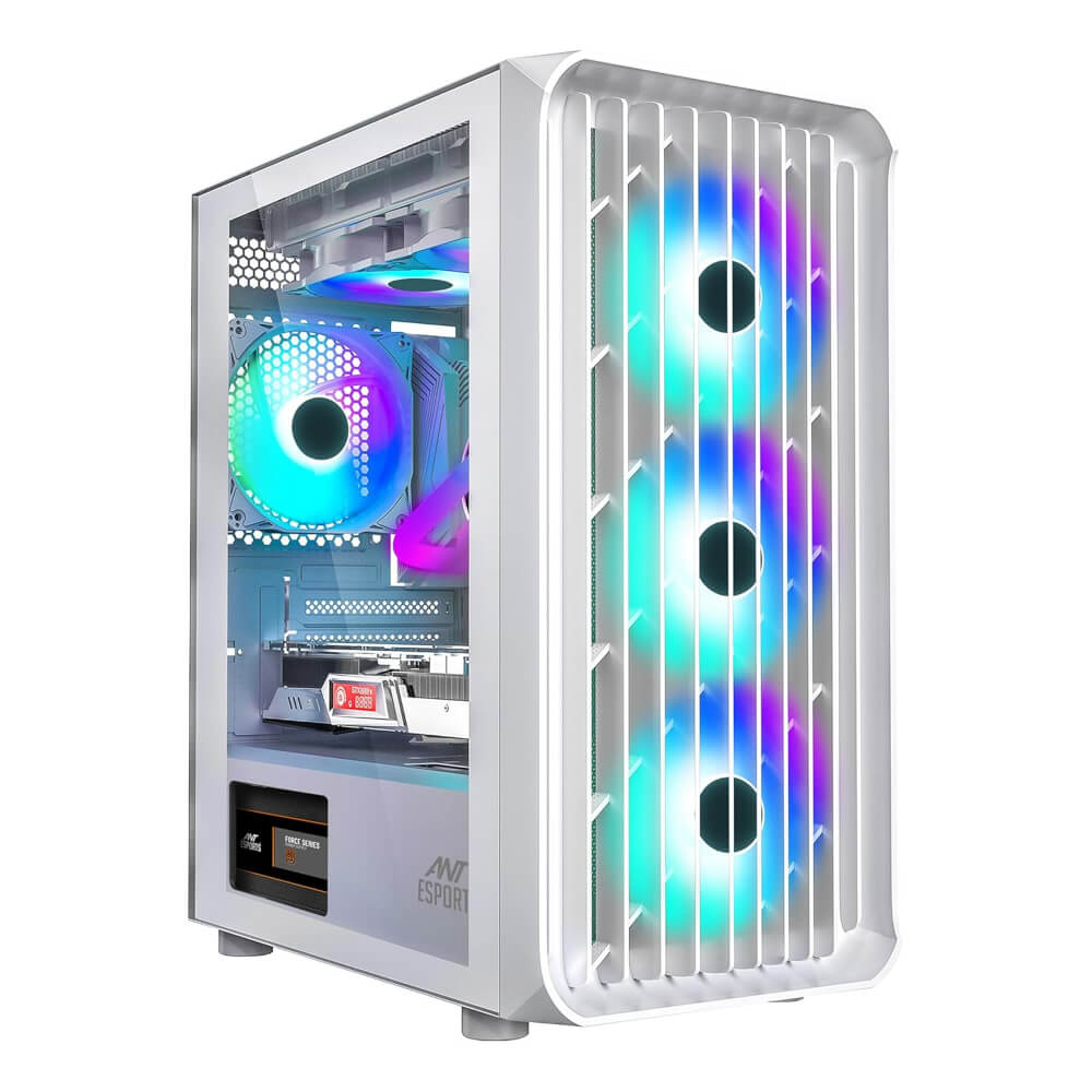 Ant Esports 205 Air Mid Tower Gaming Cabinet (White) Ant Esports 205 Air Mid Tower Gaming Cabinet (White)