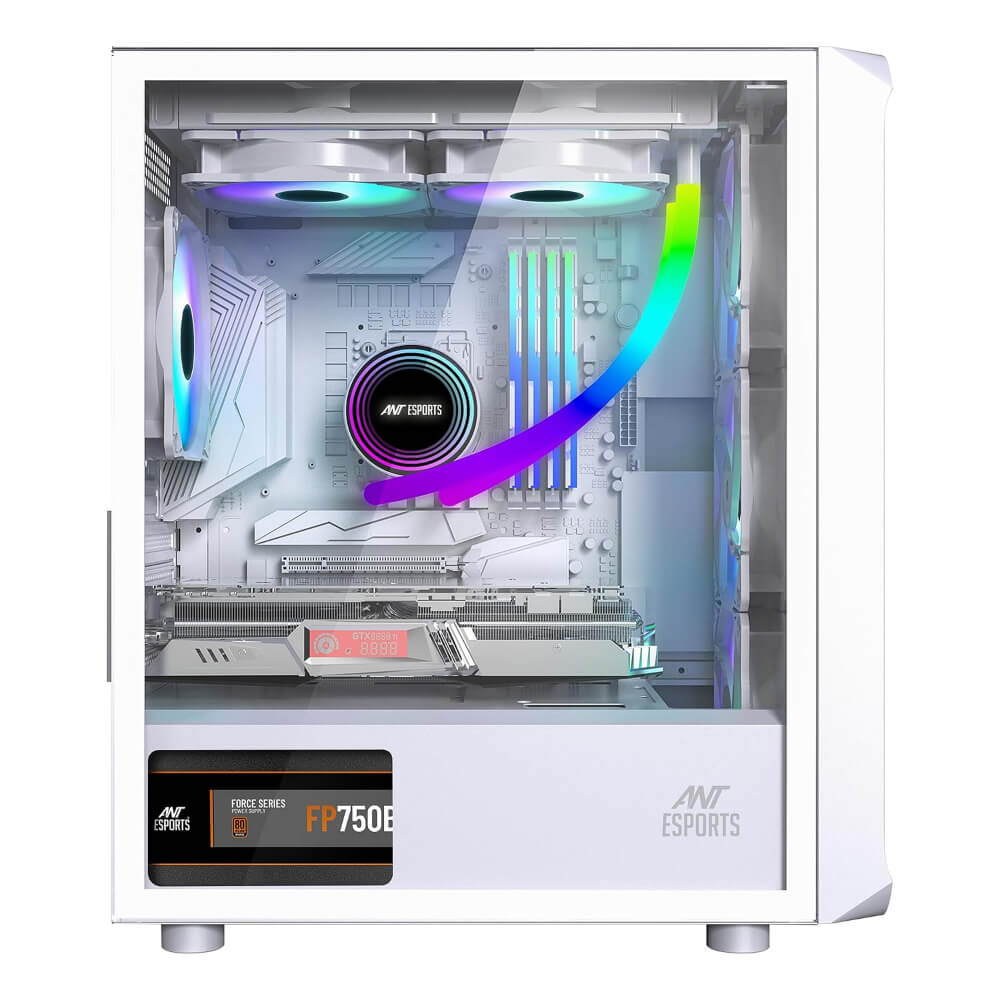 PC_205_AIR_WHT-5 Ant Esports 205 Air Mid Tower Gaming Cabinet (White)