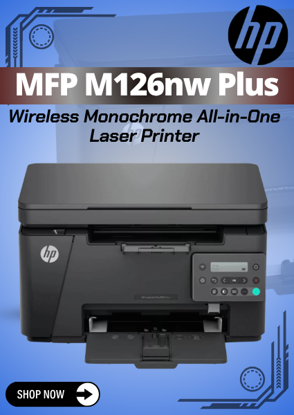 HP Laser MFP M126nw Plus Wireless Monochrome All-in-One Laser Printer