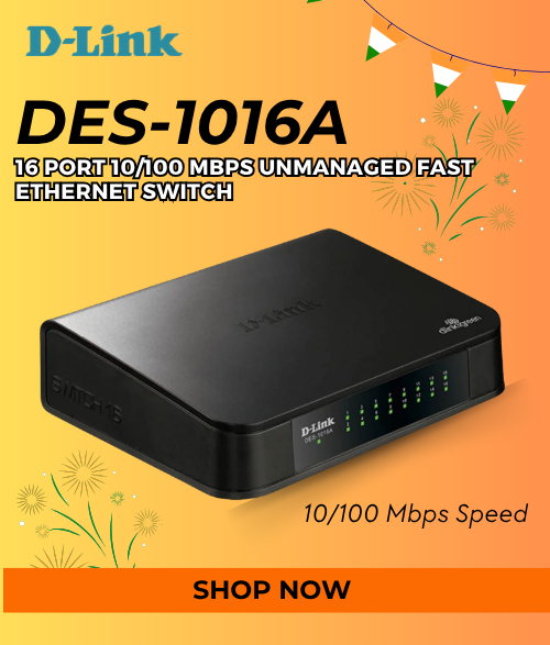D-Link DES-1016A 16 Port 10/100 Mbps Unmanaged Fast Ethernet Switch