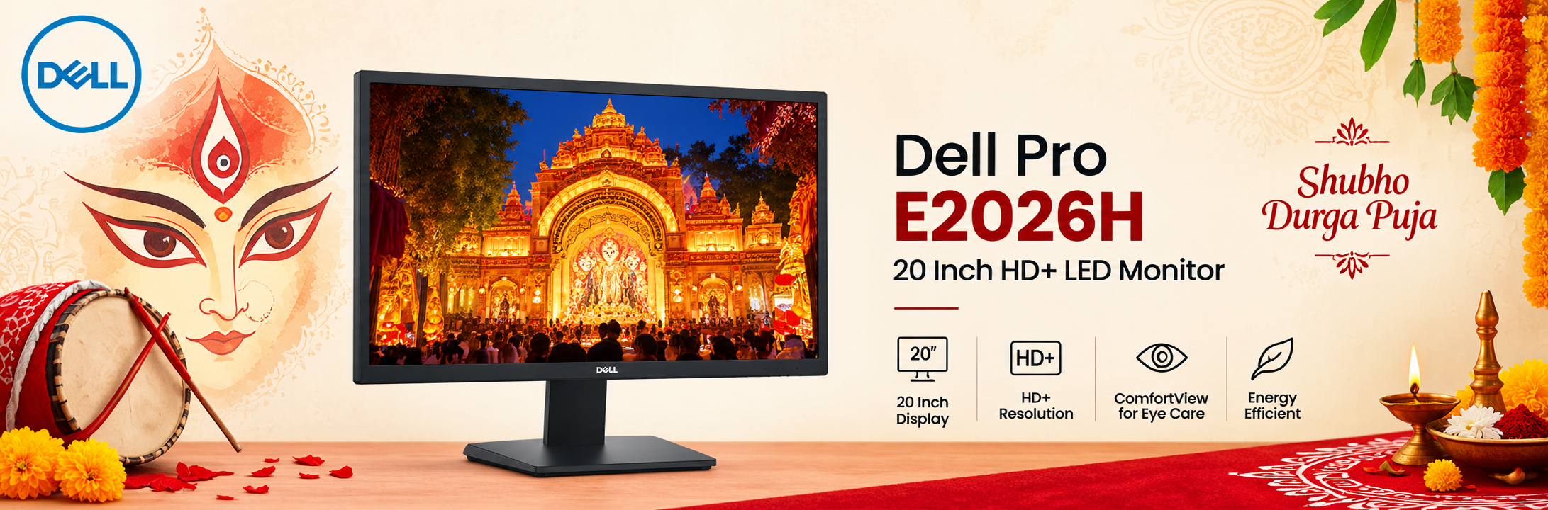 Dell Pro E2026H 20 Inch HD+ LED Monitor
