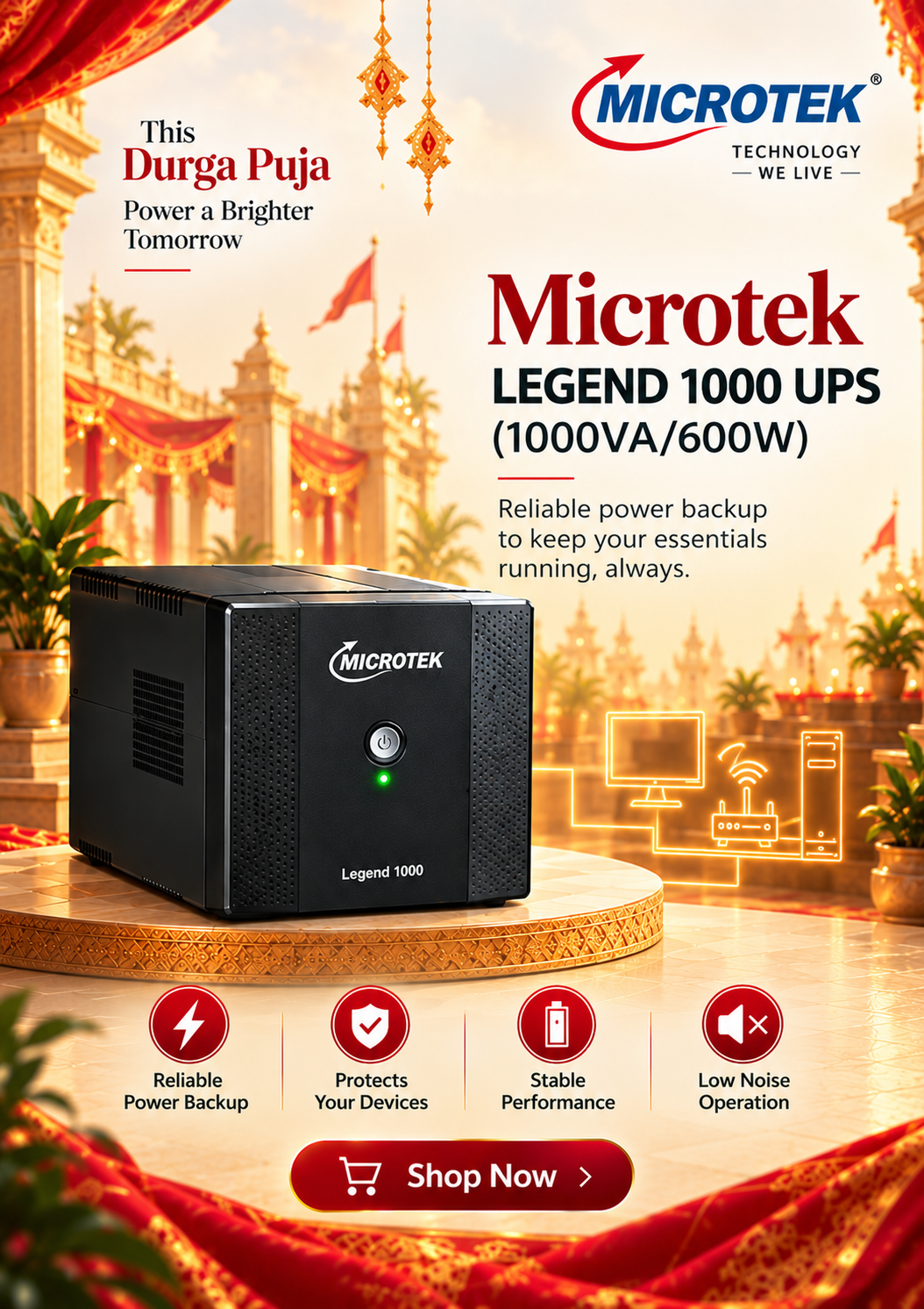 Microtek LEGEND 1000 UPS (1000VA/600W)